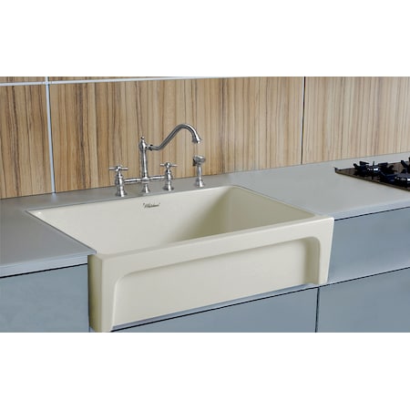 Whitehaus 30" Rvrsbl Sink W/ Elegant Beveled Front Apron On One Side And 2" Lip WHQ5530-BISCUIT